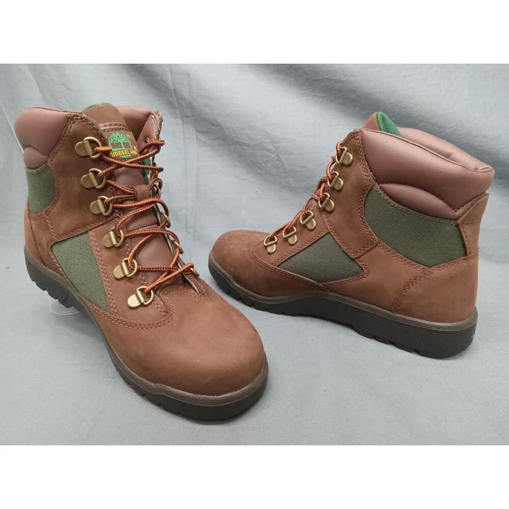 Timberland Boys Field Boot 6 Inch Waterproof Brown Green Size 7 NEW NO BOX! - Picture 1 of 11